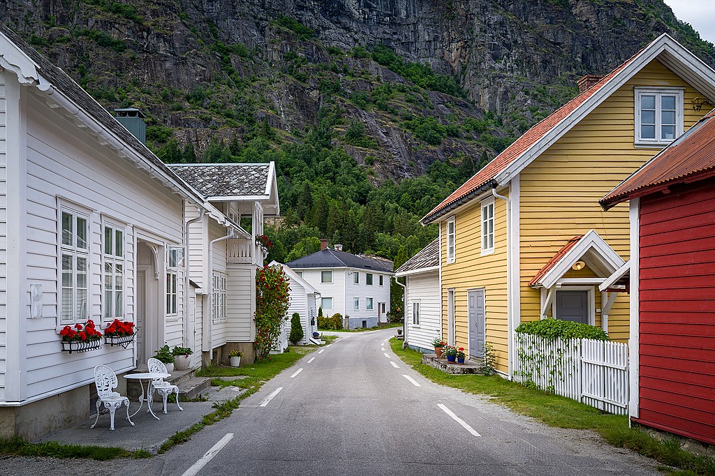 The fjord-side village of Solvorn
