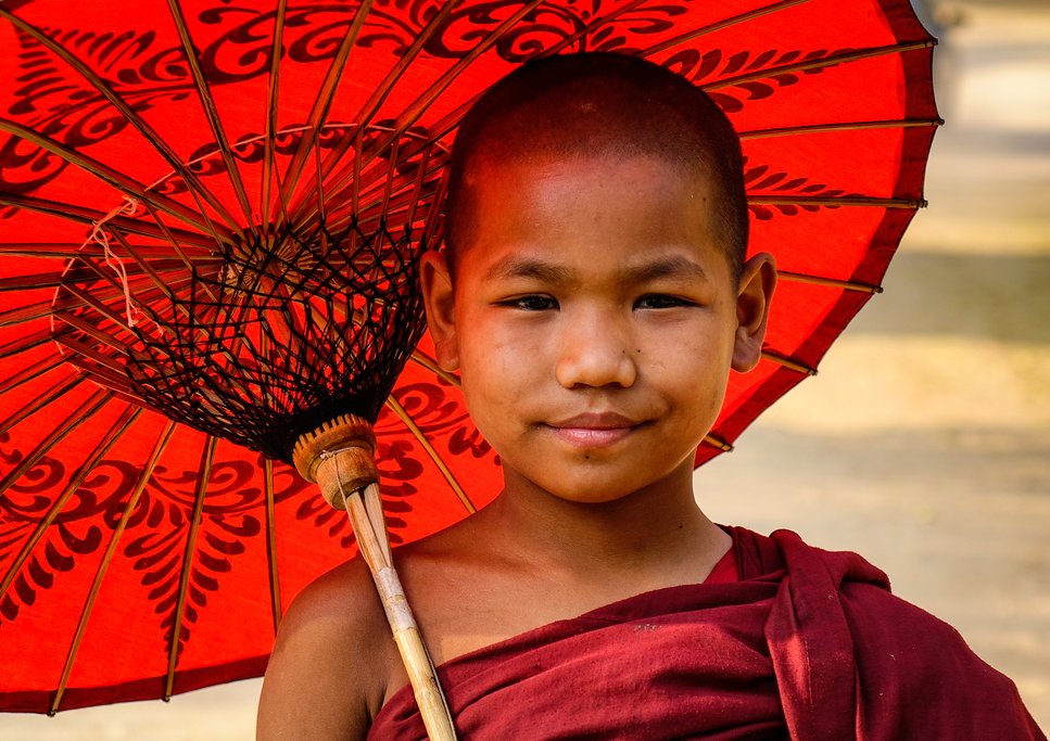 Outside a Buddhist temple in Bagan, Myanmar