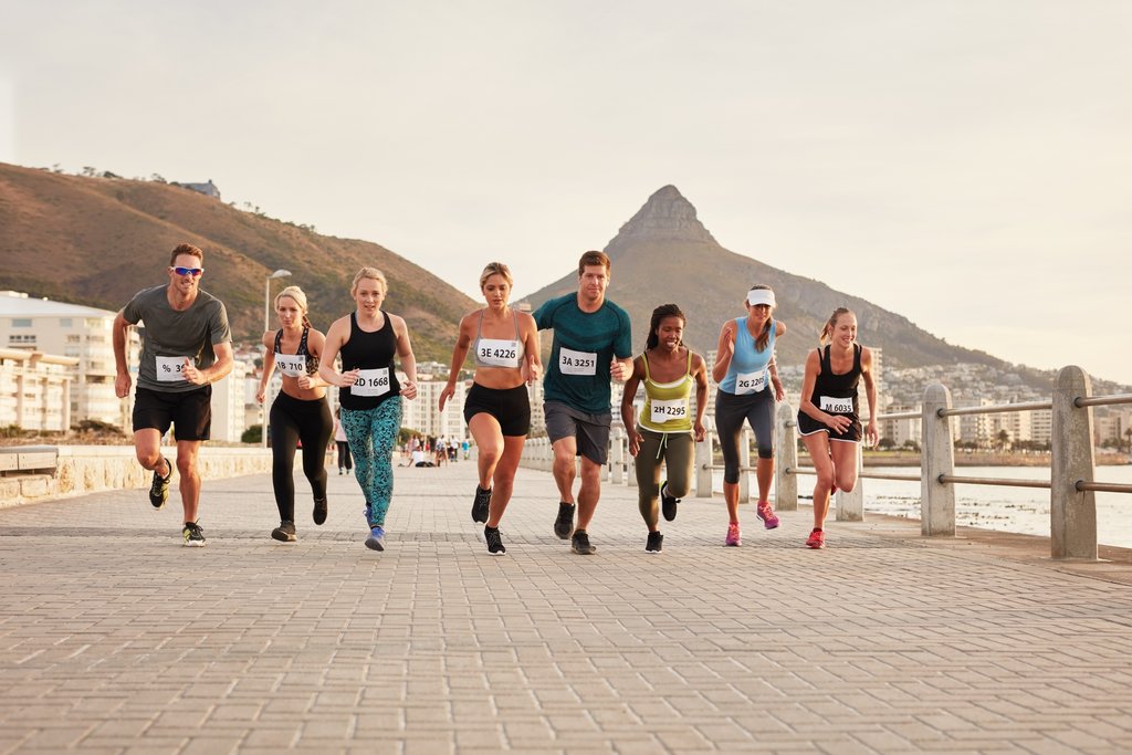 Running by the beachfront