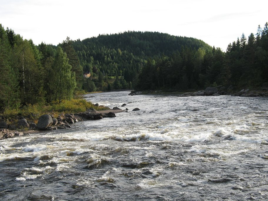 The fresh water of Tovdalselva River famous for salmon fishing