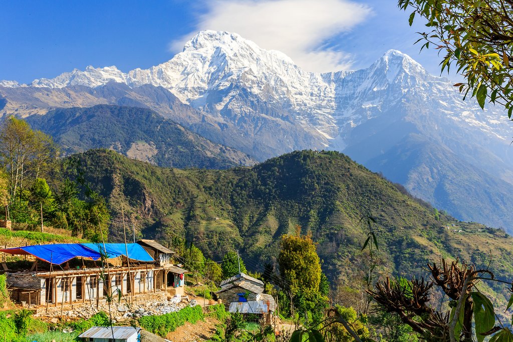 A morning view of the mountains from Ghandruk