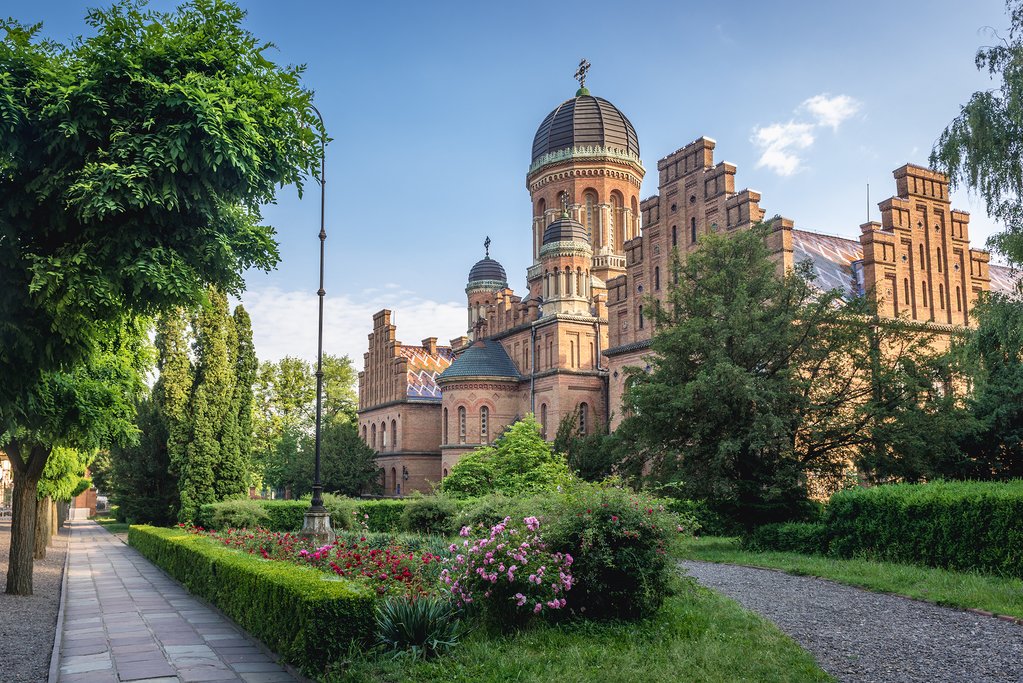 Three Saints Orthodox church in National University in Chernivtsi, Ukraine