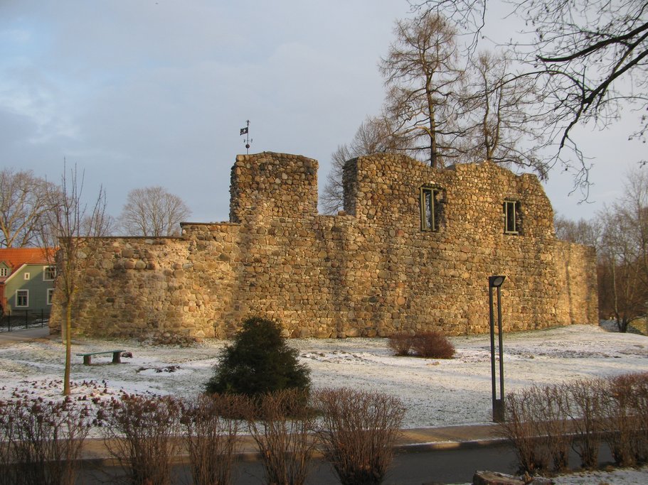 The ruins of Valmiera Castle