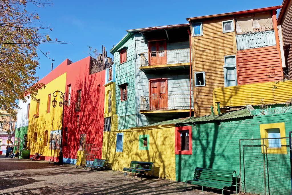 Colorful Houses in La Boca Neighborhood