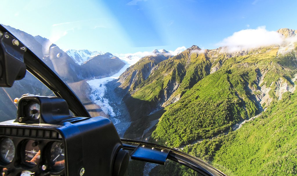 View of the glacier from a helicopter