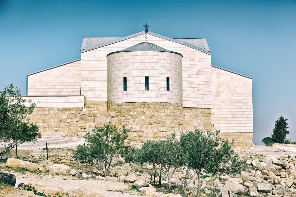 Ancient monastery a Mt Nebo in Jordan