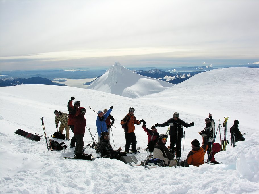 Skiing in groups through Chile's volcanic landscapes is unforgettable