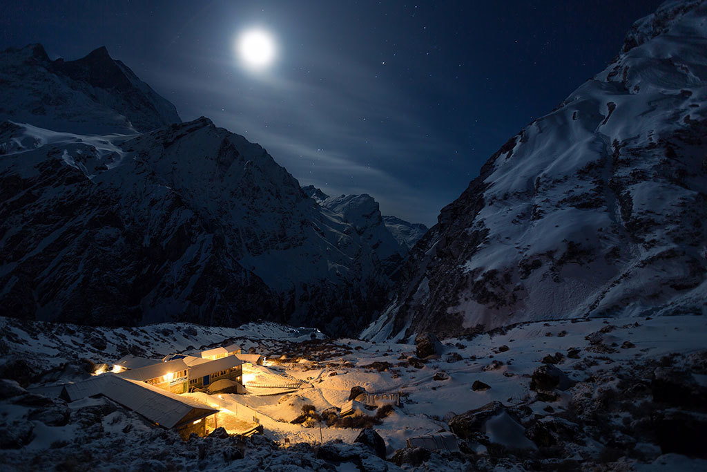 The moonlit Himalaya