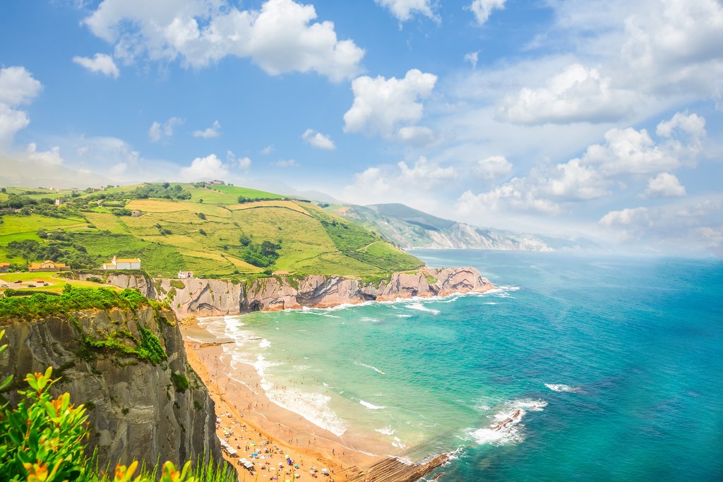 The rugged cliffs of the Basque coast