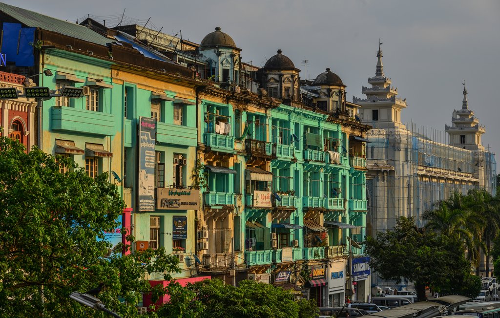Old apartments in Yangon