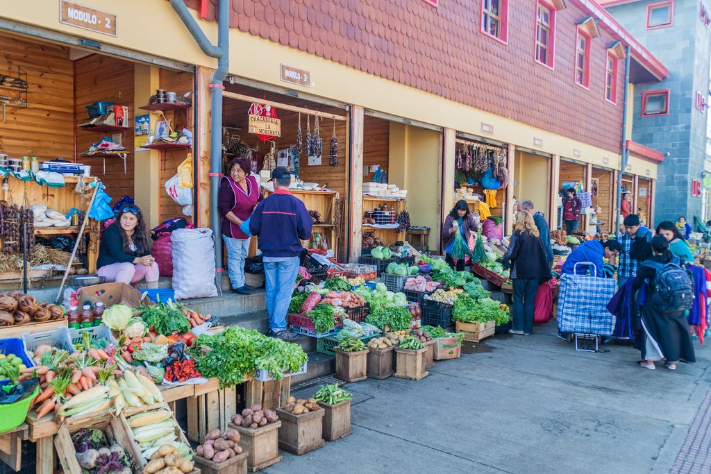A local vegetable market in Ancud