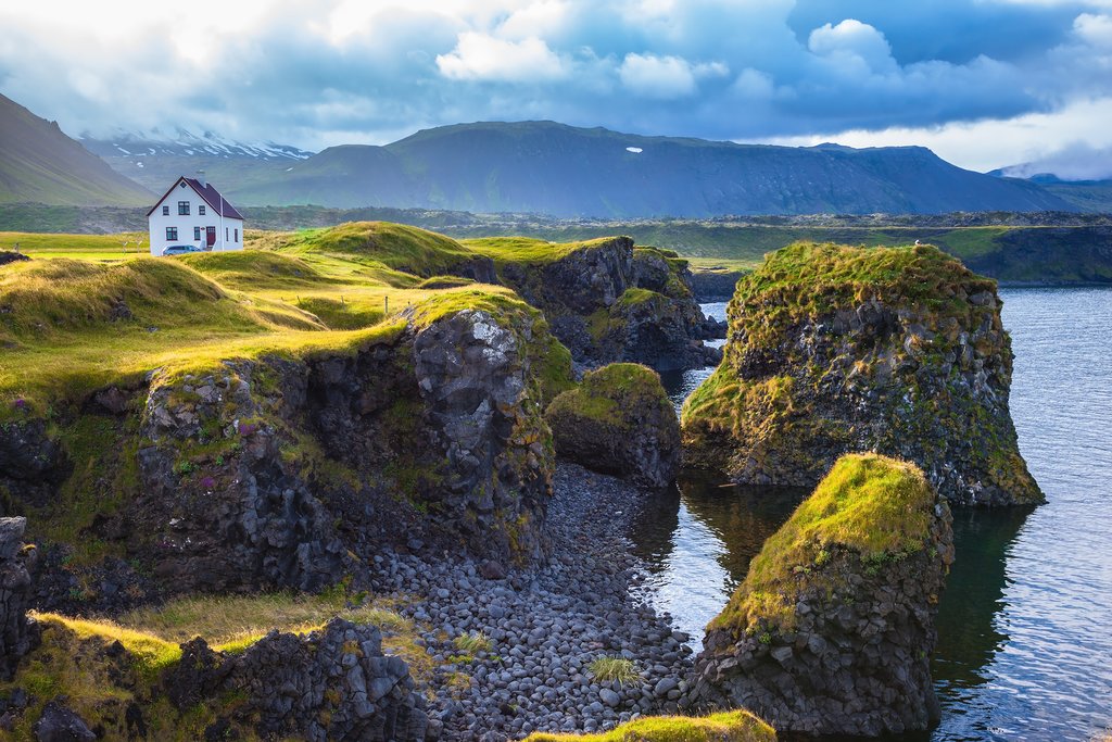 The village of Arnastapi on the Snaefellsnes Peninsula