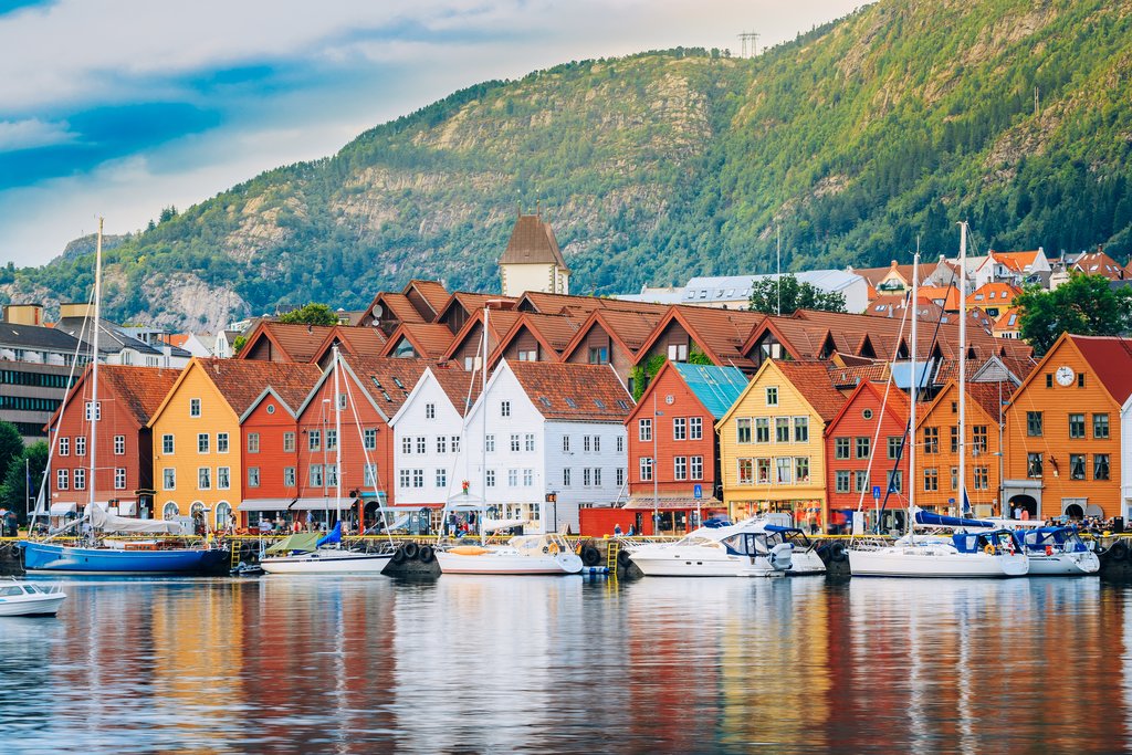 Bergen is surrounded by water and mountains.
