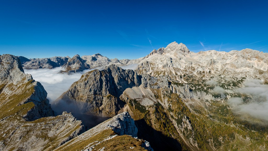 Aerial views of the Slovenian Alps