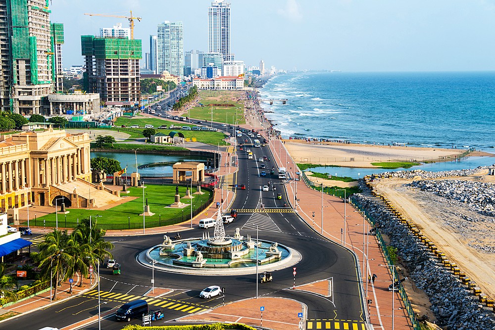 The modern shoreline of Colombo City.
