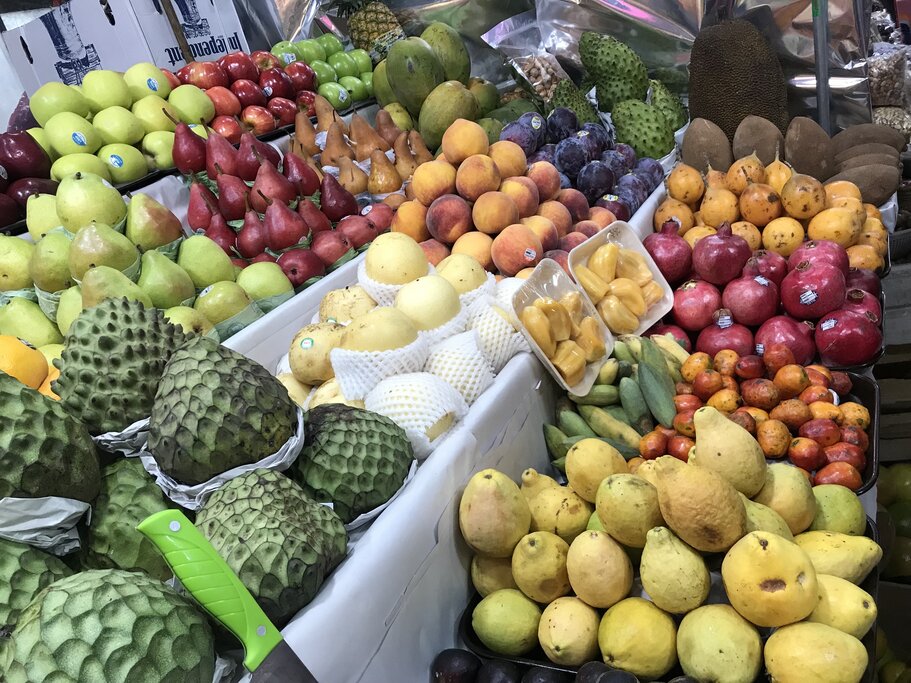 Fruit stands at San Juan Market