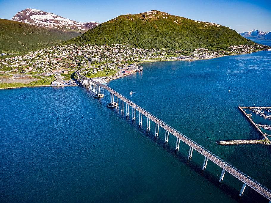The bridge entering Tromsø, a city of about 50,000 people