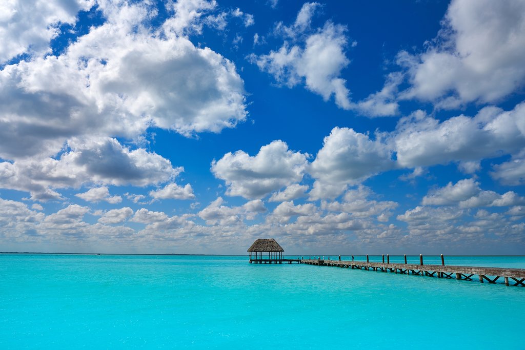 Mexico - Holbox - Wooden pier and hut