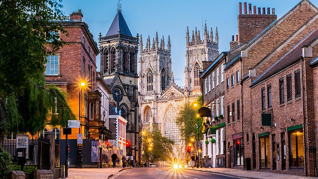 York Minster and shopping street