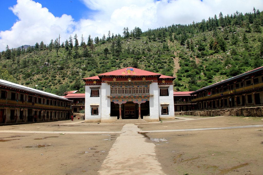 The Namkha Khyung Dzong Monastery is the biggest in the region and houses 130 monks, along with a school and a clinic