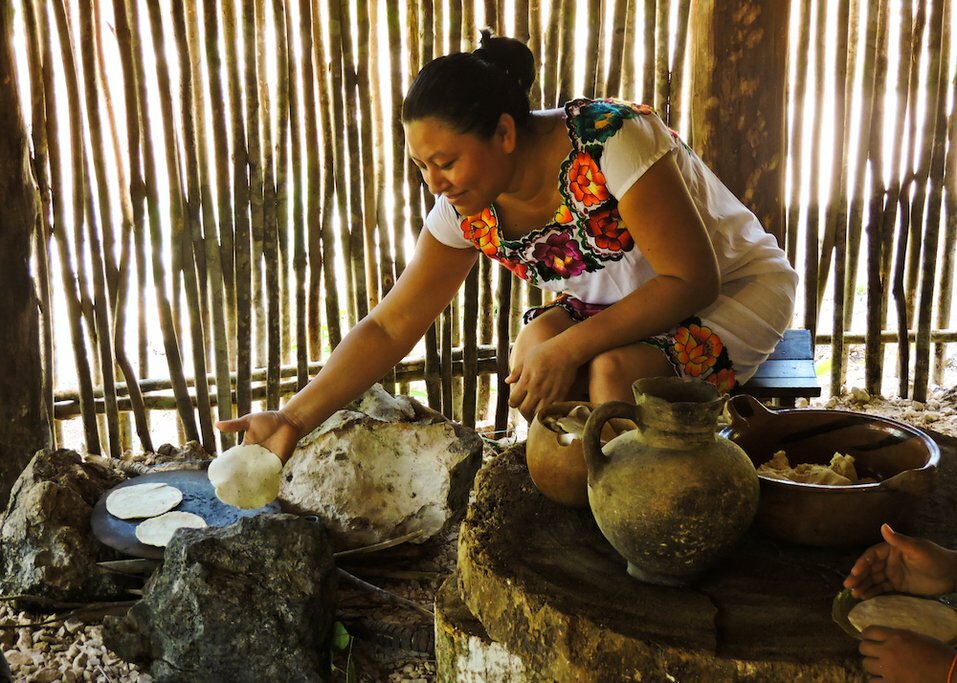 Breakfast and Mayan traditional culture