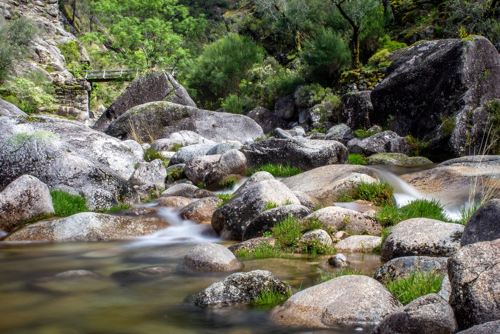 A tranquil rushing stream within Peneda- Gerês National Park,