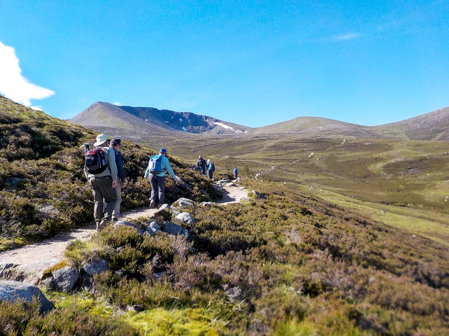 Hiking in the Cairngorm National Park.