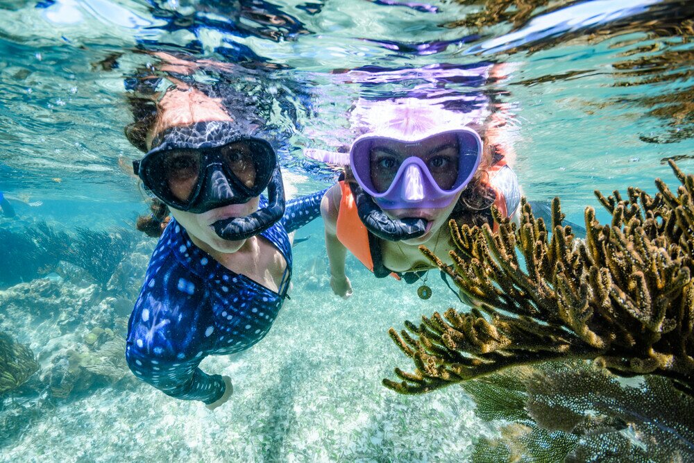 Snorkeling in the beautiful marine park of Puerto Morelos