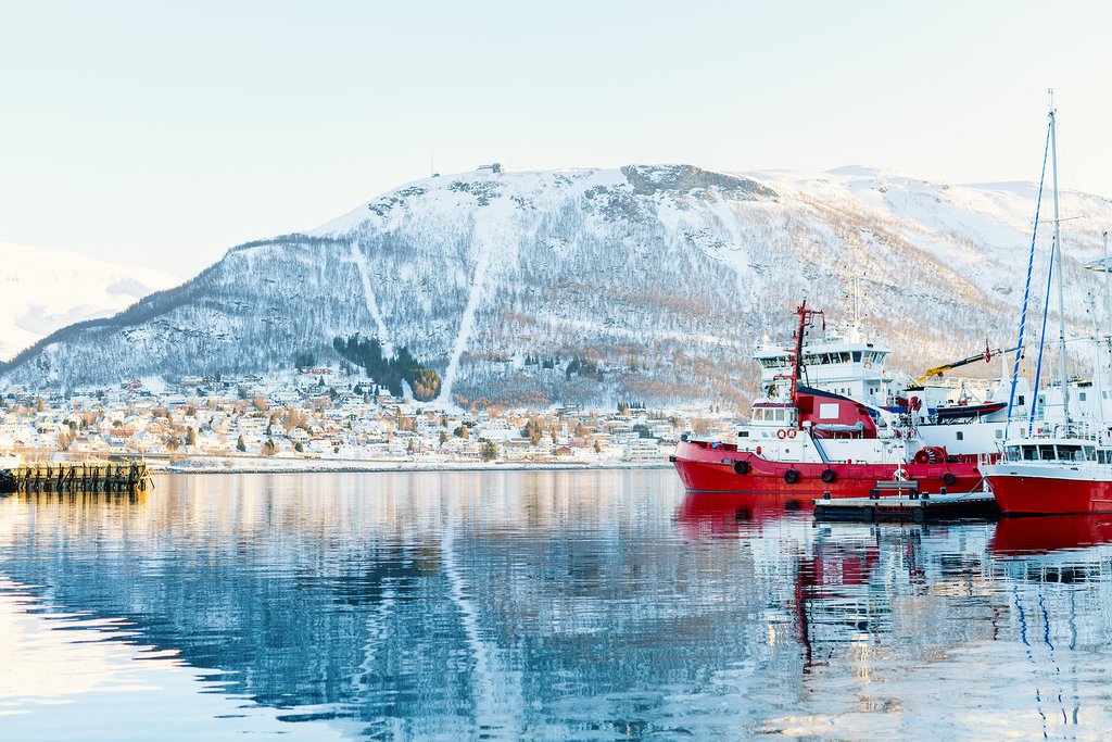 The city's beautiful snow-covered surroundings.