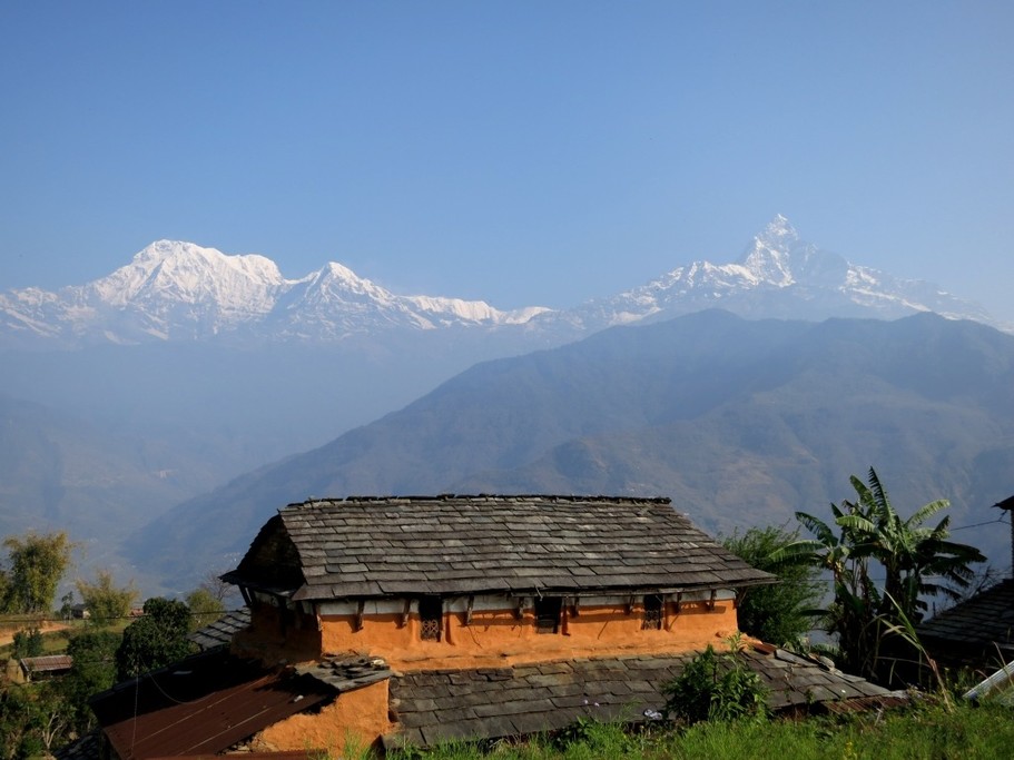 Astam with the Himalaya in the background