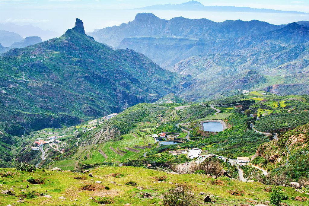 Views of Roque Nublo from Tejeda