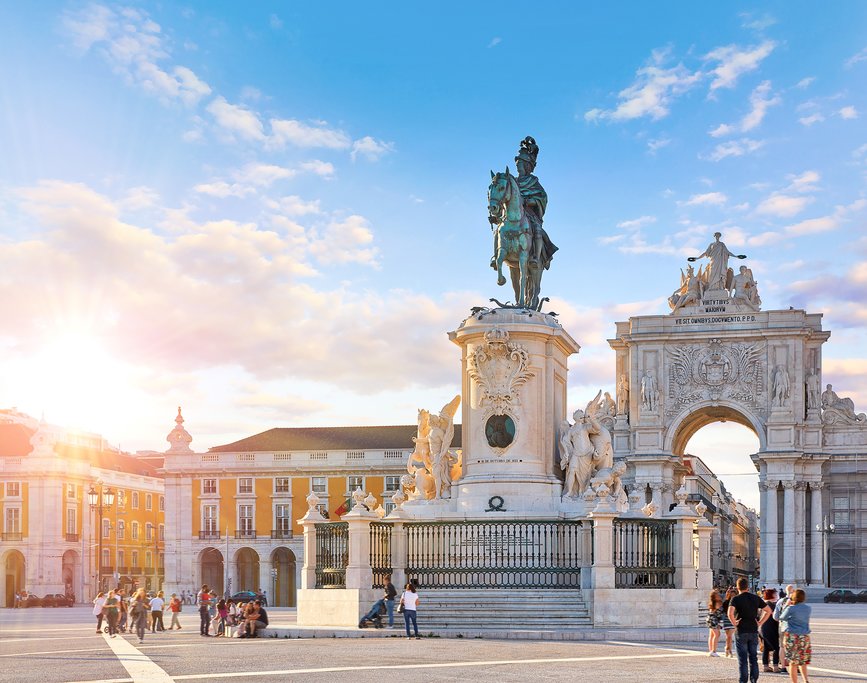 Statue at Praca do Comercio in Alfama