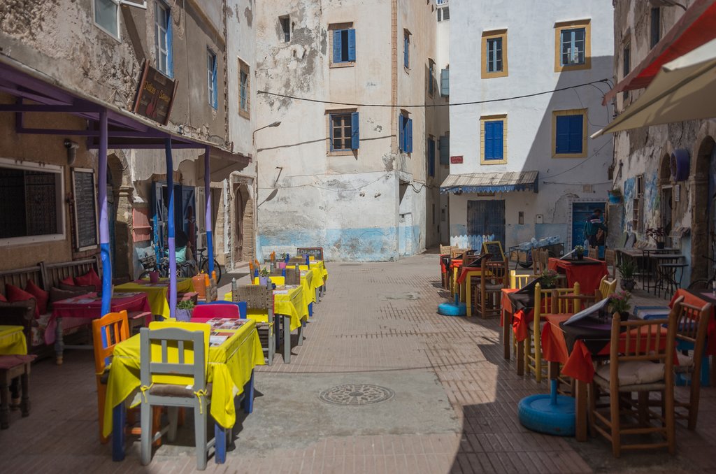 Street cafe in the old medina, Essaouira