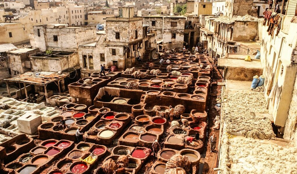 Tanneries Of Fes, Morocco, Africa Old Tanks Of The Fez's Tanneri