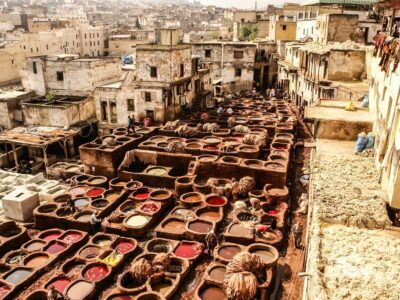Tanneries Of Fes, Morocco, Africa Old Tanks Of The Fez's Tanneri