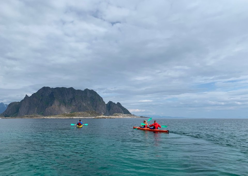 Kayaking the calm seas around Skrova