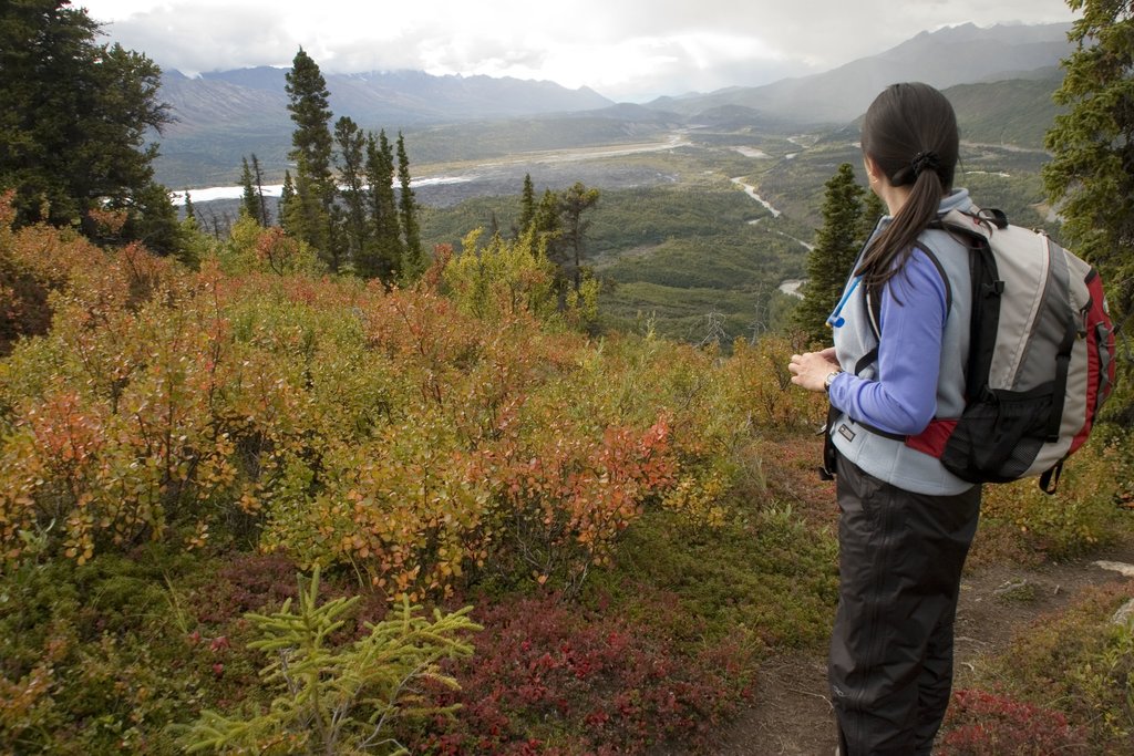 Hiking above the Matanuska Glacier, Alaska