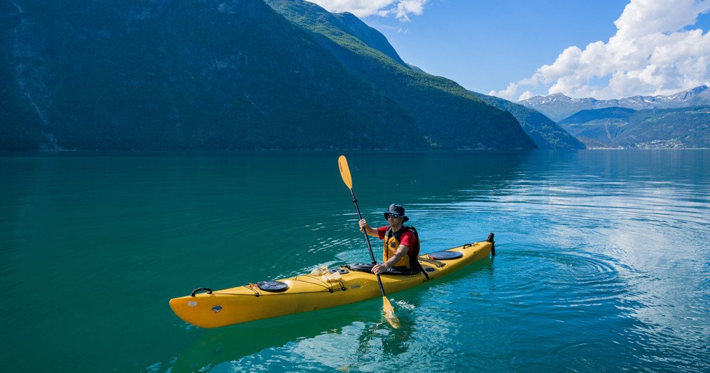 Kayaking on the beautiful Norddalsfjord