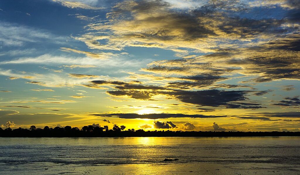 Sunset over the Amazon River near Leticia Colombia