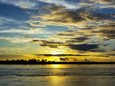 Sunset over the Amazon River near Leticia Colombia