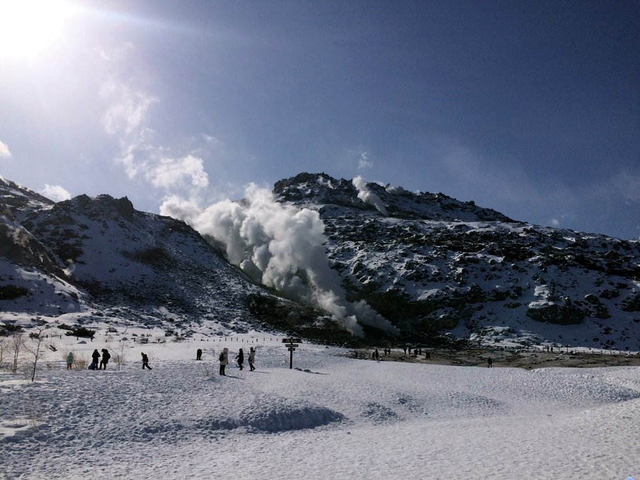 The sulfur rocks of Mount Io.