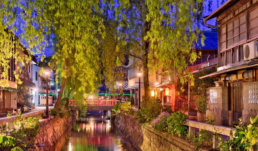 Shimoda, Japan on Perry road at night.