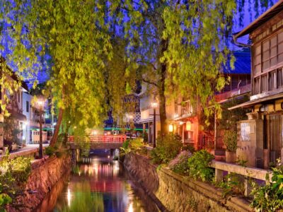 Shimoda, Japan on Perry road at night.
