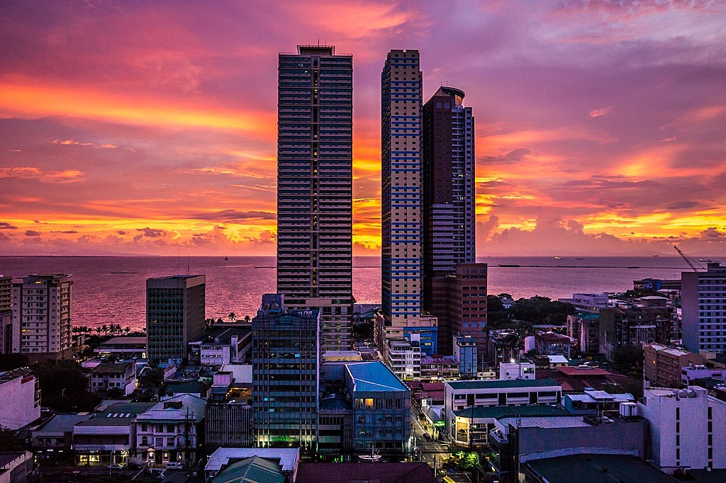 Sunset view of the Manila skyline