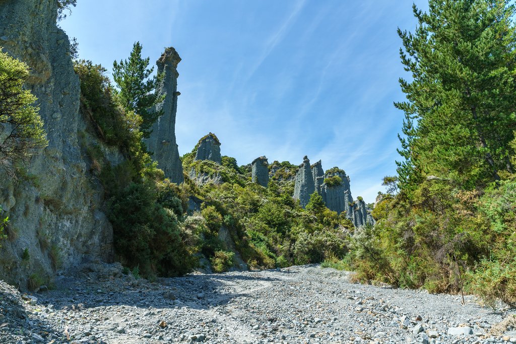 New Zealand -Rock needles at Putangirua Pinnacles, Wairarapa, new zealand