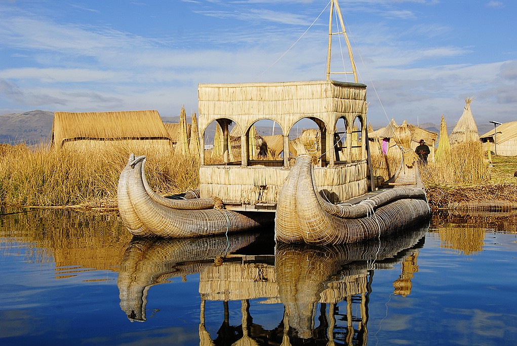 Reed boats on Lake Titicaca