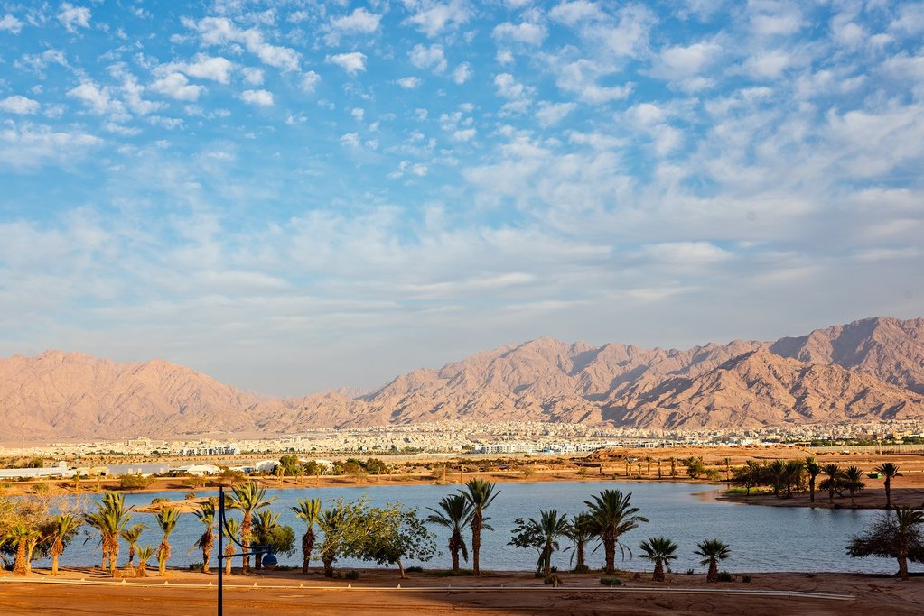 Jordan - Aqaba - View of the Gulf of Aqaba and Aqaba from Eilat in Israel
