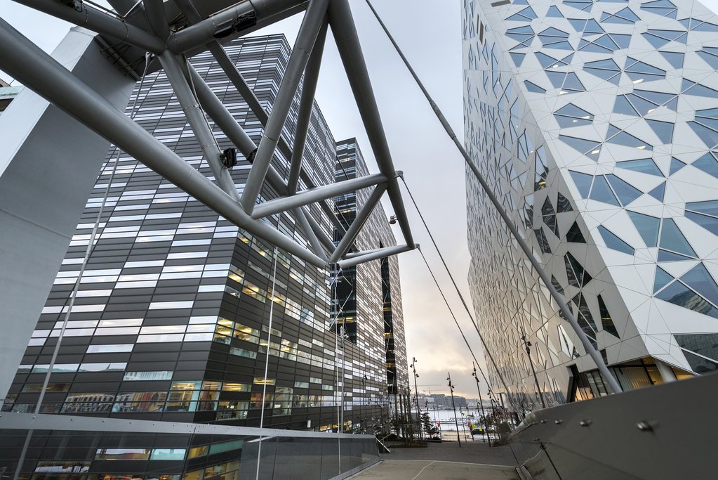 Akrobaten pedestrian bridge in downtown Oslo