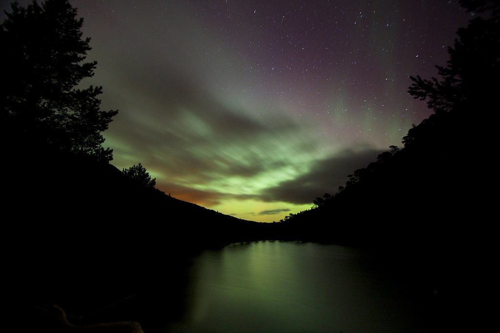 The northern lights can often be seen in the Cairngorms in winter.