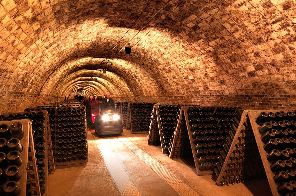Visit the cava cellar's underground warehouses